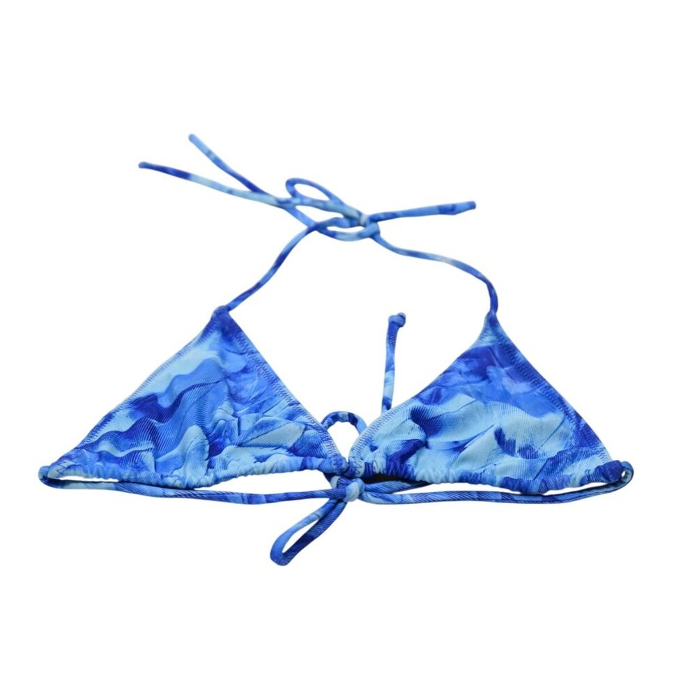 Melissa Simone Enita Micro String Bikini Top in Ocean Blue